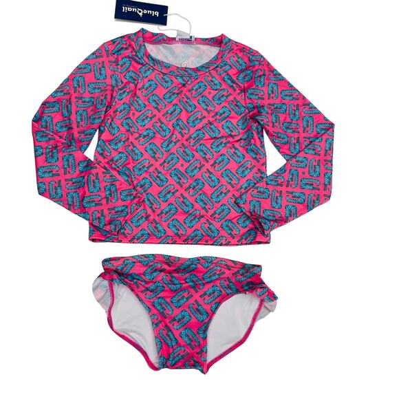 NWT Blue Quail Size 10 Alligator Swim Rashguard Set - Picture 1 of 6